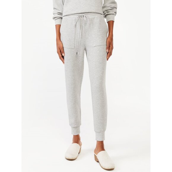 Scoop NYC Pants - Scoop Women's Heather Gray Scuba-knit Joggers, Size XS